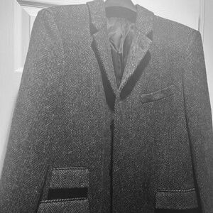 J. Crew Brand New NWT Men's Herringbone WoolCoat Woven in England Gry Sz 44&46